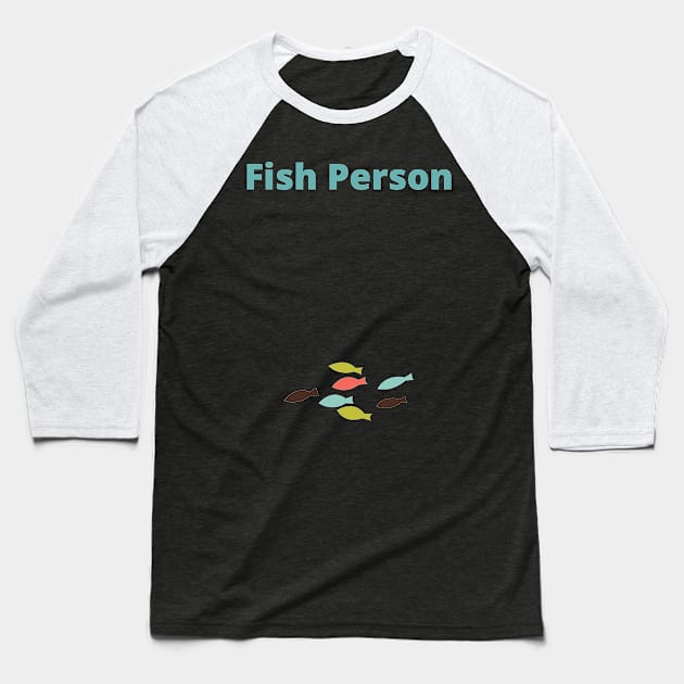 Fish Person - Fish Baseball T-Shirt by PsyCave